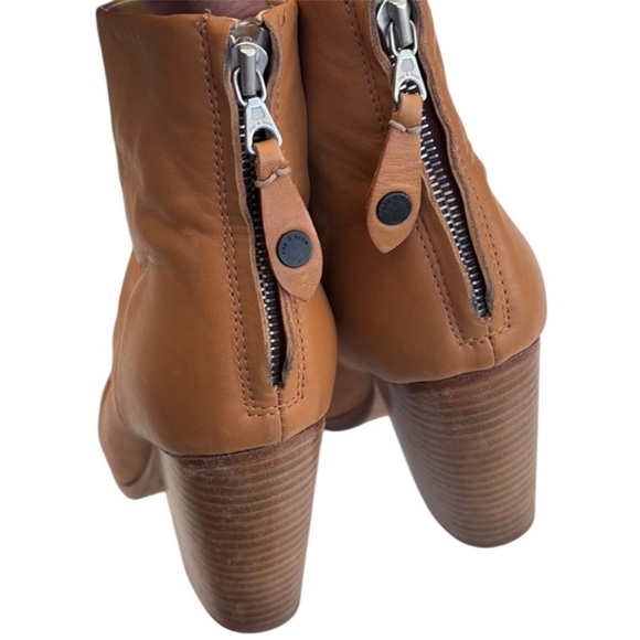 Rag & Bone Leather Newbury Heeled Ankle Boots Tan Size 7.5 - Picture 5 of 12